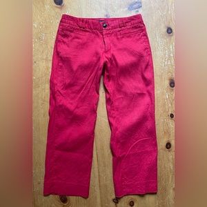 Banana Republic Red Linen Crop Pants 4